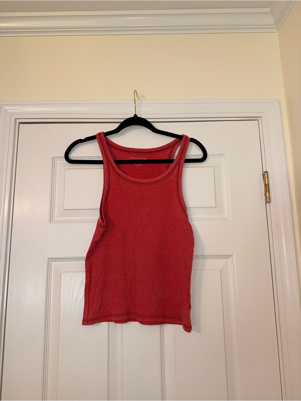 American Eagle Outfitters Red Ribbed Tank Top